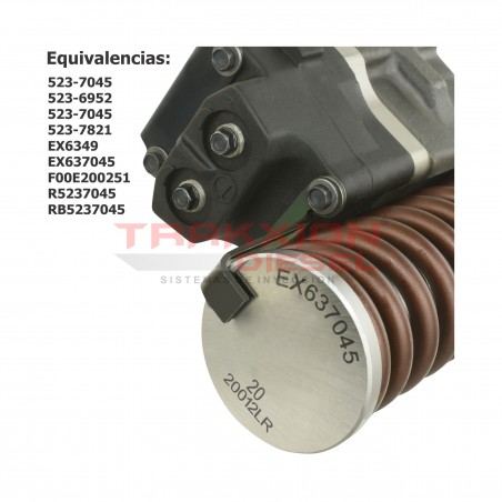 Inyector Diesel N2 Delphi para Detroit Diesel 12.7 S60 DDEC III, IV, R5237045, RB5237045, 523-7045, 523-6952, 523-7821, EX637045
