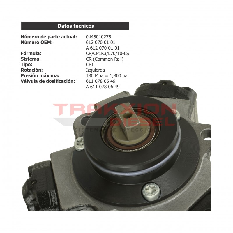 Bomba de alta presión Diesel para Sprinter OM612, 2000-2006, MB, 0445010275, 0986437016, 0986437106, A6120700101, R5142257AA