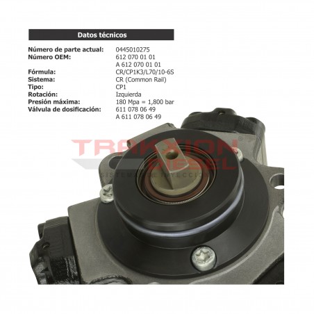 Bomba de alta presión Diesel para Sprinter OM612, 2000-2006, MB, 0445010275, 0986437016, 0986437106, A6120700101, R5142257AA