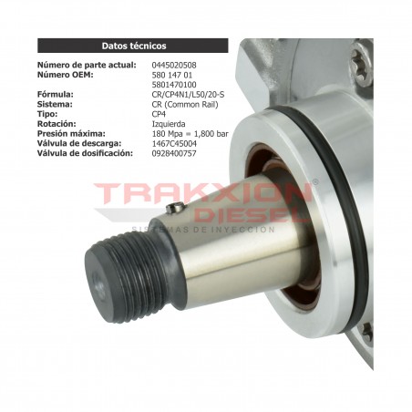 Bomba de inyección de alta presión Diesel Bosch CP4 para Cargador, Mini Cargador, New Holland y Case, 5801470100, 5801470100R