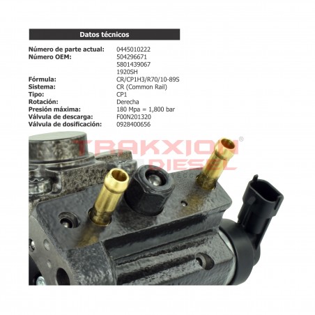 Bomba de inyección de alta presión Diesel CP1 Bosch para Ducato 3.0, Fiat y Manager 3.0, Peugeot, 2006-2014, 0986437073, 1920SH