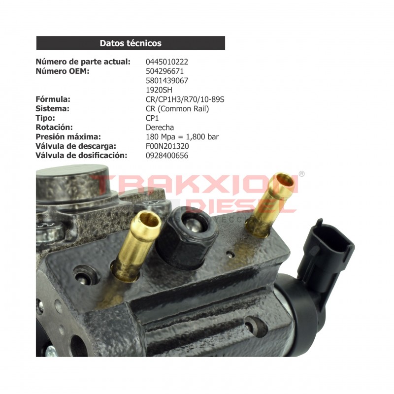 Bomba de inyección de alta presión Diesel para Ducato 3.0, Fiat y Manager 3.0, Peugeot, 06-14, 0445010222, 504296671, 5801439067