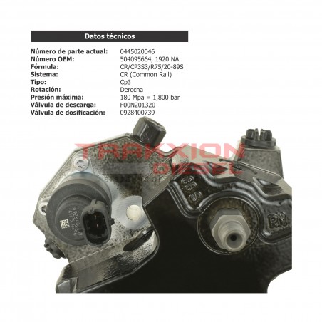 Bomba de inyección de alta presión Diesel Bosch para Manager Peugeot 3.0 HDi, 0445020046, 0986437321, 1920NA, 1921L5, 504095664