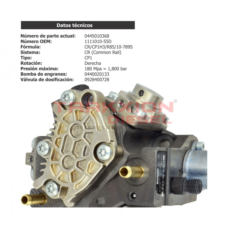 Bomba de inyección de alta presión Diesel CP1 Bosch para FAW Truck CA4DC2, 2008-2011, 0445010158, 0445010368, 1111010-55D