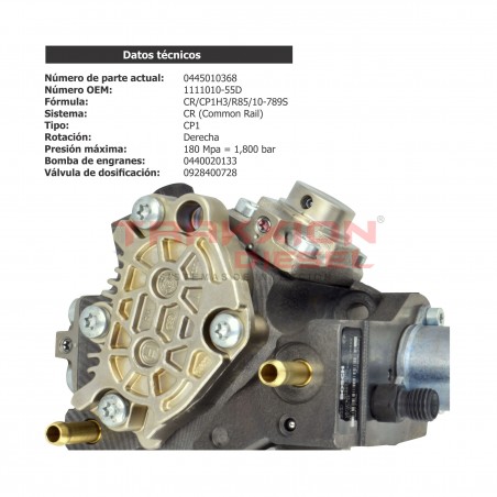 Bomba de inyección de alta presión Diesel CP1 Bosch para FAW Truck CA4DC2, 2008-2011, 0445010158, 0445010368, 1111010-55D