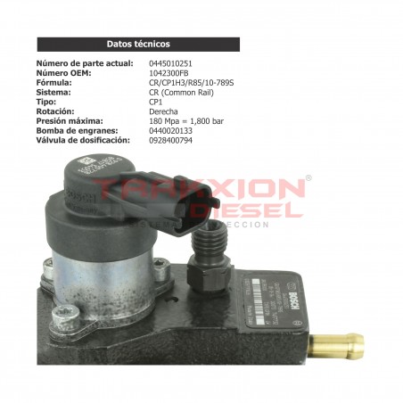 Bomba de inyección de alta presión Diesel CP1 Bosch para Jac Truck HFC4DA1, 0445010251, 0445010384, 1042300FB