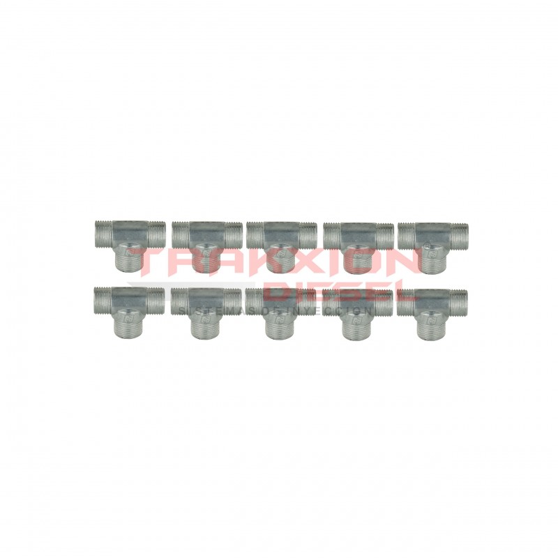 Set de 10 Conexión de retorno en T de Inyector Diesel Stanadyne 18334, 31286, AR71963, A-R71963 para John Deere