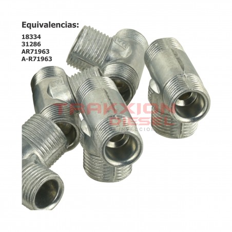 Set de 10 Conexión de retorno en T de Inyector Diesel Stanadyne 18334, 31286, AR71963, A-R71963 para John Deere