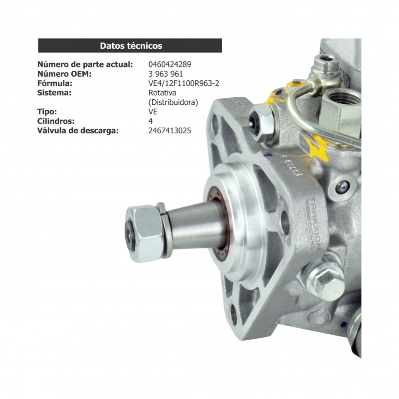 Bomba de inyección Diesel rotativa VE Bosch para Cummins 3.9, 4B, BTAA, Serie B, 3963961, 3963961UX, 0460424289, B460815579