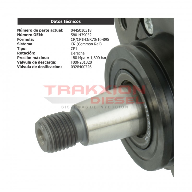 Bomba de alta presión Diesel Bosch para 2.3 Ducato Fiat, 0445010318, 2995512, 504097332, 504245256, 5801439052, K5801439052