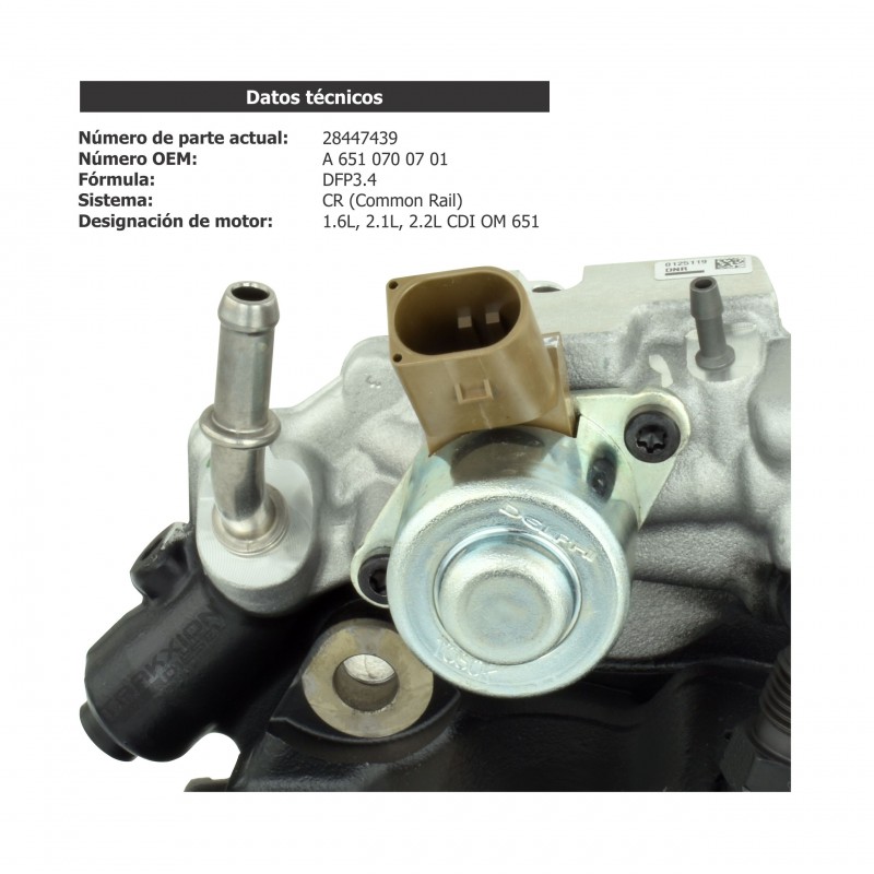 Bomba de inyección Diesel Delphi DFP3.4 para Sprinter, Viano, Vito, OM651, Mercedes Benz, 28447439, HRP716, A6510702601