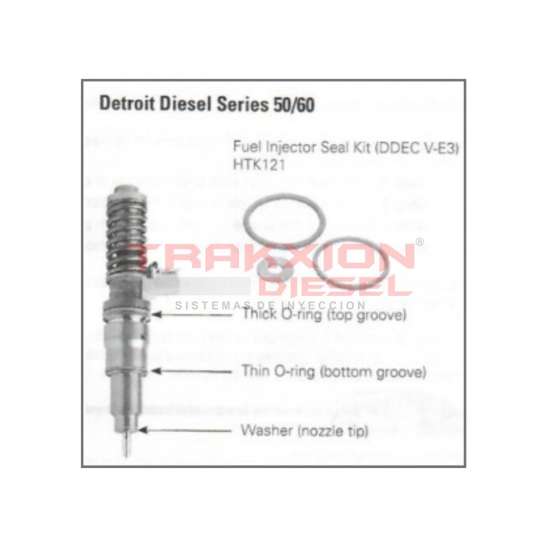 Kit de ligas externas y arandela de tobera de inyector FE4E00001 Delphi para Detroit Diesel, S60 DDEC VI, HTK121, 23537123