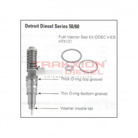 Kit de ligas externas y arandela de tobera de inyector FE4E00001 Delphi para Detroit Diesel, S60 DDEC VI, HTK121, 23537123