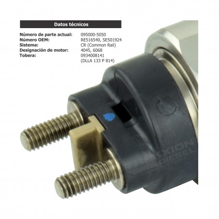 Inyector Diesel Denso para Cargador de ruedas, Cortadora apiladora, Cosechadora, Combinada, John Deere, 095000-5050, SE501930