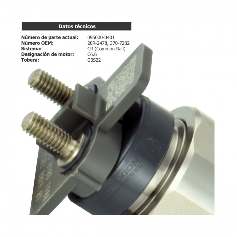 Inyector Diesel para Manipulador, Motoconformadora, Motoniveladora, Pavimentadora de Asfalto, C6.6 Caterpillar, 3707282