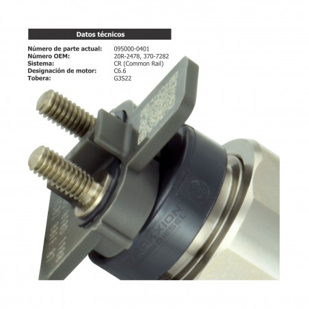 Inyector Diesel para Manipulador, Motoconformadora, Motoniveladora, Pavimentadora de Asfalto, C6.6 Caterpillar, 3707282