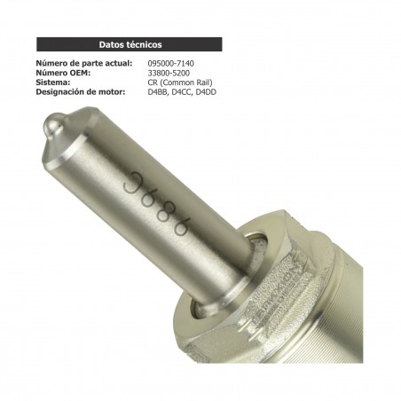 Inyector Diesel Denso para Camión HD78 Hyundai, 095000-7140, 33800-52000