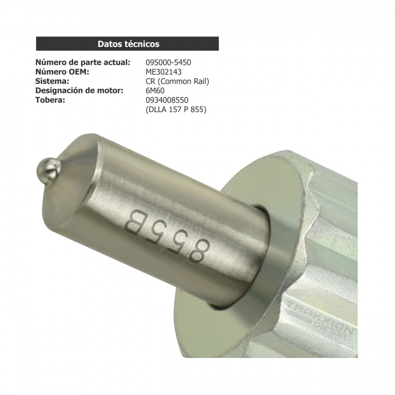 Inyector Diesel Denso para Fuso 6M60 Mitsubishi, ME302143, 095000-545#, 095000-5450, 095000-5451