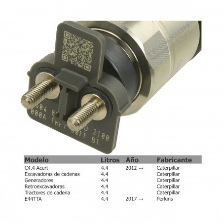 Inyector Diesel para Excavadora 312 y 314, Retroexcavadora 416 a 444, Tractor Bulldozer D3, D4, D5, C4.4 Caterpillar, 370-7287