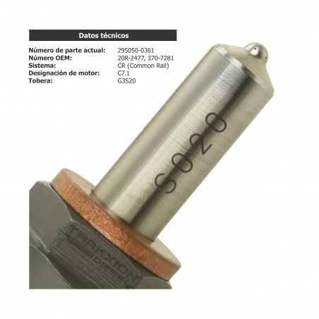 Inyector Diesel Denso para C7.1 XQP200, LC51XX, Excavadora 336, Caterpillar, 295050-0361, 3707281, 370-7281