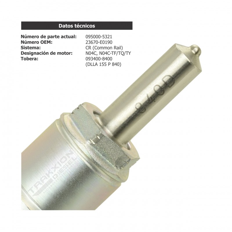 Inyector Diesel Denso para Hino 300, motor N04C-TF, N04C-TQ, 95000-532, 095000-5320, 095000-5321, 23670-E0140