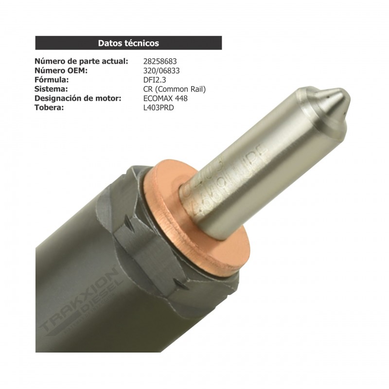 Inyector Diesel Delphi para Excavadora JS200, JS210, JS220, 4.8 T3 Ecomax, JCB, 28258683, HRD383, 32006833, 320-06833, 320/06833