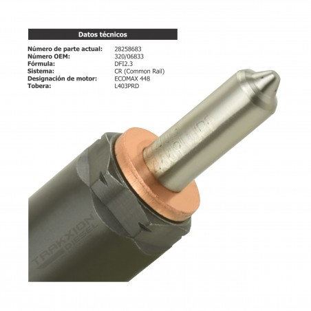 Inyector Diesel Delphi para Excavadora JS200, JS210, JS220, 4.8 T3 Ecomax, JCB, 28258683, HRD383, 32006833, 320-06833, 320/06833