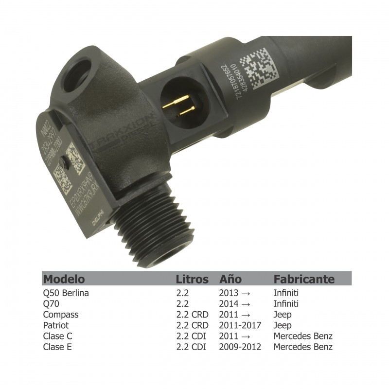 Inyector Diesel Delphi para Viano, Vito, Sprinter, OM651 D22, Mercedes Benz, 2009-2018, 28342997, 28348371, EMBR00002D, HRD348