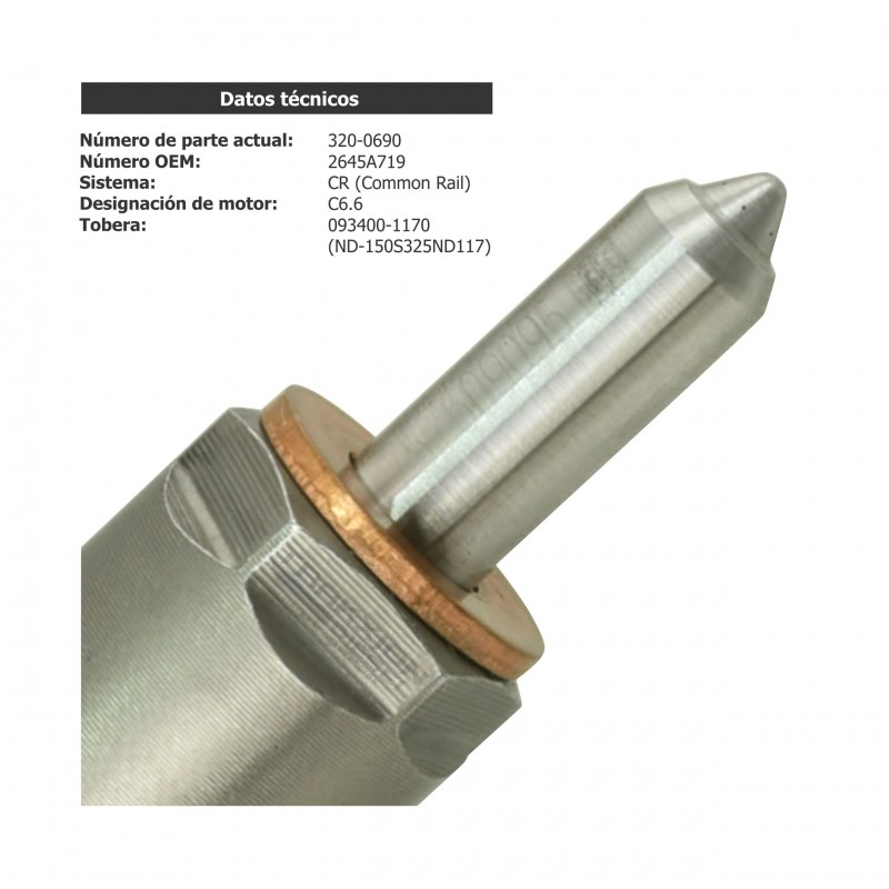 Inyector Diesel para Motoniveladora Motoconformadora 120M 12M, Tractor Bulldozer D5 D6, C6.6 Caterpillar, 10R-7673, 320-0690