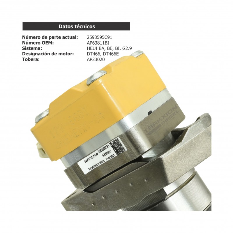 Inyector Diesel HEUI BI para DT466, DT466E, Navistar, International, 175-250 HP, 1999-2003, AP63811BI, AP63911BI, EX63813BI