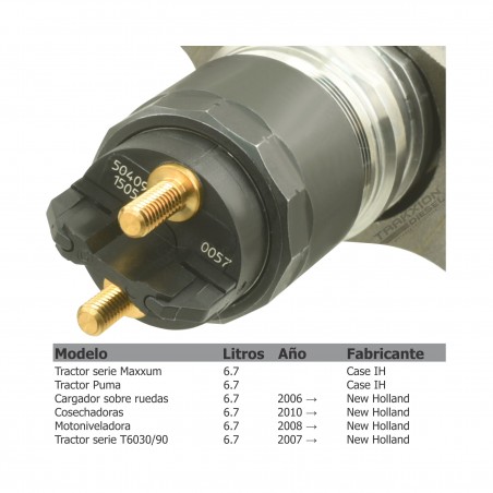 Inyector Diesel Bosch para Tractor Bulldozer, Cargador Frontal, Motoniveladora, Motoconformadora, Case, 2854608, 504091505