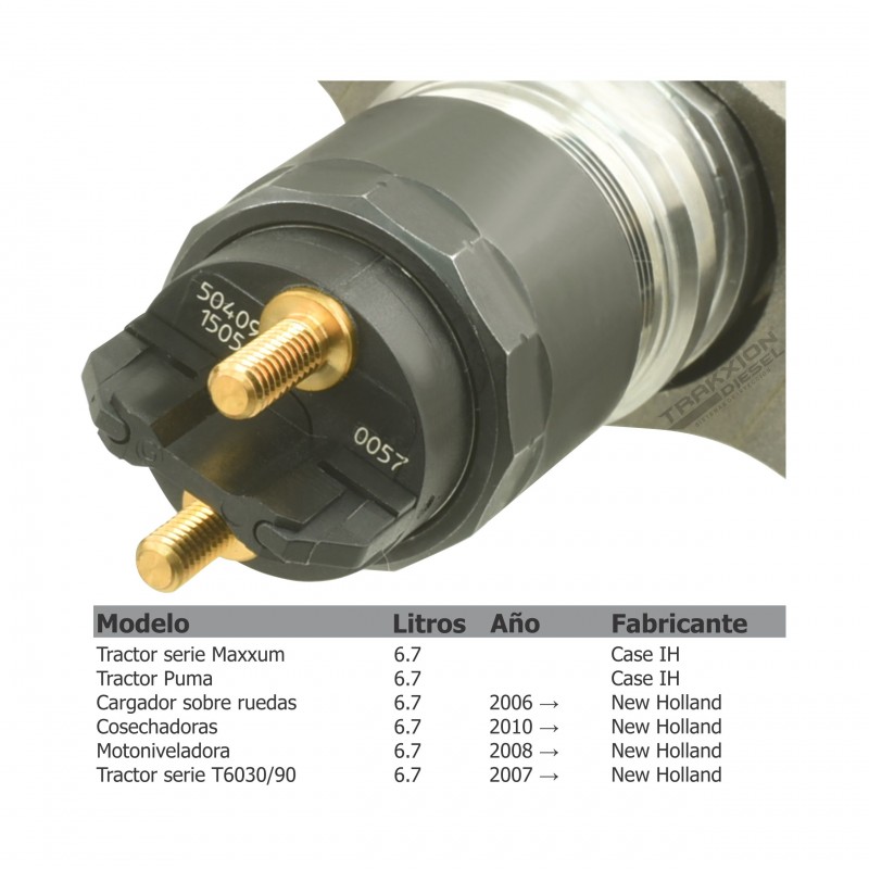 Inyector Diesel Bosch para Tractor Agrícola Maxxum 115, 125, 140, Puma 115, 125, 140, 155, Case, 2854608, 504091505