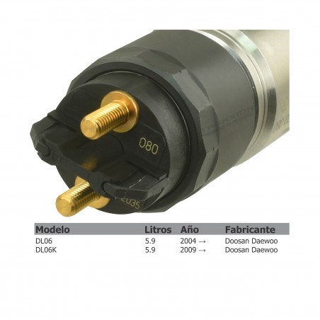Inyector Diesel CRIN Bosch para Excavadora DX140LC DX160LC DX180LC DX140LC Doosan Daewoo, 5.9 DL06, 0445120080, 65.10401-7004A