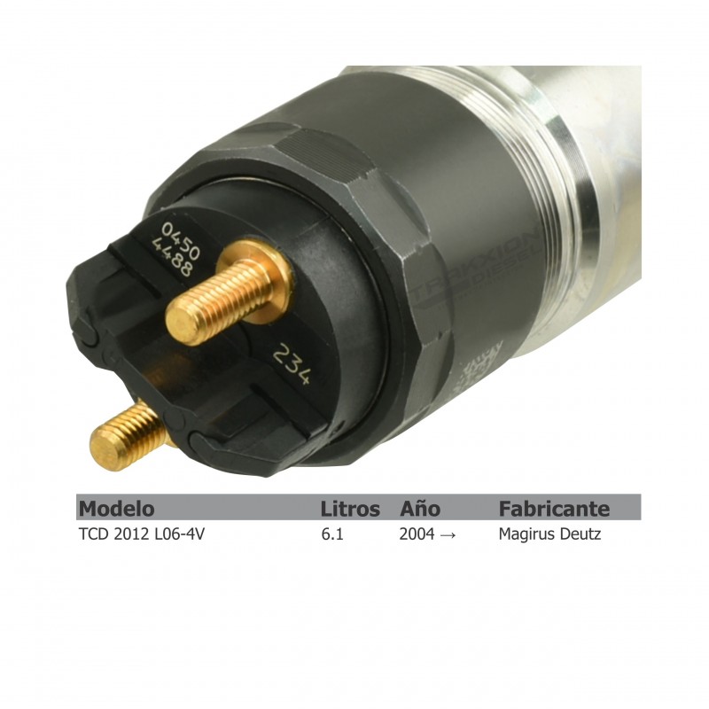 Inyector Diesel CRIN Bosch para 6.1 TCD, Magirus-Deutz KHD, 0445120234, 4504488, 04503240, 04504488