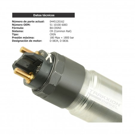 Inyector Diesel para Constellation y Worker D0834 VW, MAN Truck TGL TGM D0834 D0836, 0445120162, 51101006083, 07W130205