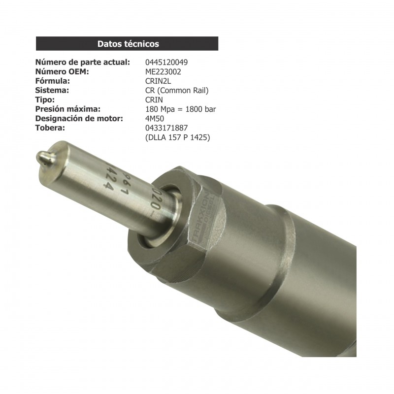Inyector Diesel CRIN Bosch para Fuso 360 Sterling, 4.9 4M50 Mitsubishi, 0445120049, ME223002, ME223750