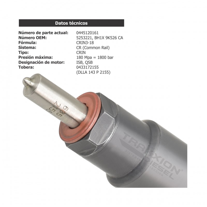Inyector Diesel para Cummins, 0445120161, 0986435645, 4988835, 4988835NX, 4988835PX, 4988835RX, 570107999909, BH1X-9K526-CA