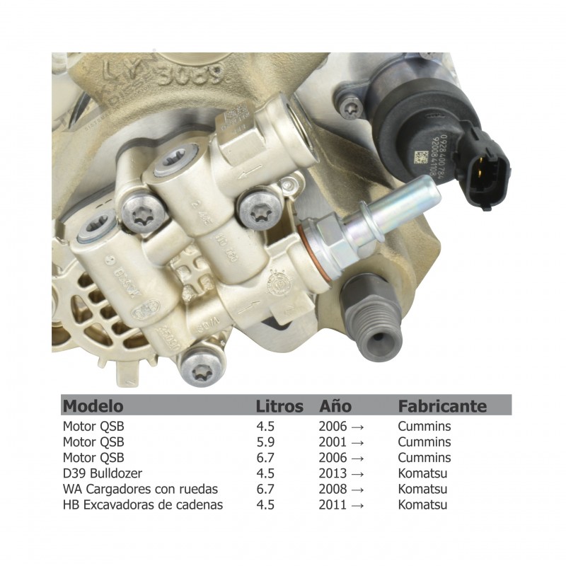 Bomba Diesel CP3 para 4.5, 5.9, 6.7, QSB Cummins, 0445020109, 0445020176, 0986437375, 0986437521, B445080322, 4989266, 5262703