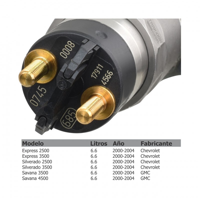 Inyector Diesel CRIN Bosch para 6.6 Duramax, 2500, 3500 Silverado, Chevrolet y 2500, 3500 Sierra, GMC, 0445120008, 97729095
