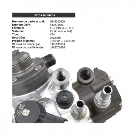 Bomba de inyección de alta presión Diesel CP4 Bosch para 6.7 QSB Cummins, 0445020609, 0445020615, 5302736, 5529762, 5529762000