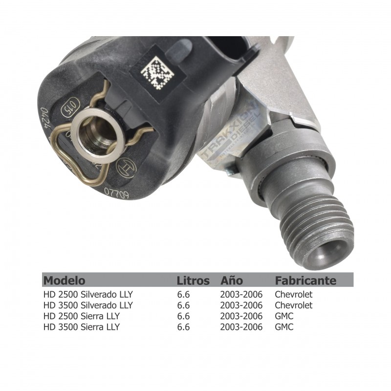 Inyector Diesel CRIN Bosch para 6.6 Duramax, 2500, 3500 Silverado, Chevrolet y 2500, 3500 Sierra, GMC, 0445120027, 97303657