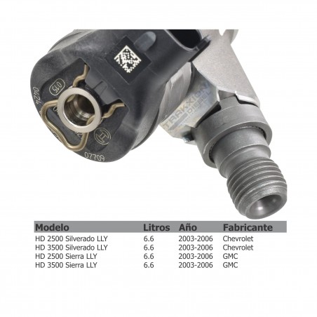 Inyector Diesel CRIN Bosch para 6.6 Duramax, 2500, 3500 Silverado, Chevrolet y 2500, 3500 Sierra, GMC, 0445120027, 97303657