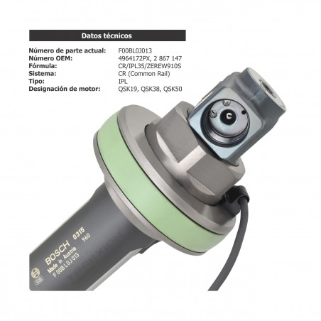 Inyectores Diesel IPL35 Bosch para QSK38 y QSK50, Cummins, F00BL0J013, F00BL0J014, 0986435900, 0986435912, 4964172, 4955526