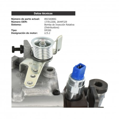 Bomba de inyección Diesel DP200 Delphi para JCB y Perkins Darwin 4T LC5.2 2200, 17912200, 17/912200, 17/912200N, 17/912200R