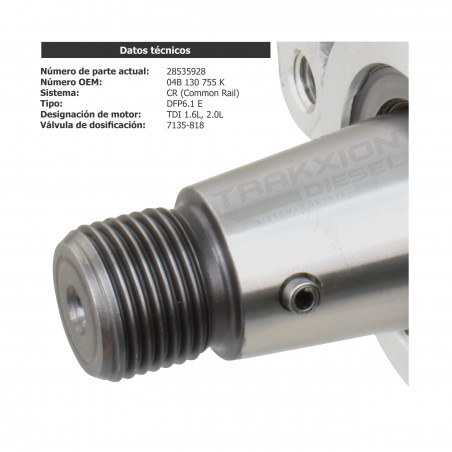 Bomba de inyección Diesel DFP6.1 Delphi para Crafter 2.0 TDI 17-21 y Transporter 2.0 TDI 16-23, VW, 28535928, 04B130755K