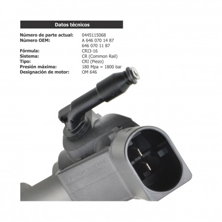 Inyector Diesel Piezoeléctrico para Sprinter OM646 MB, 2006-2011, 0445115068, 0445115069, 0445115073, 0986435356, 0986435389