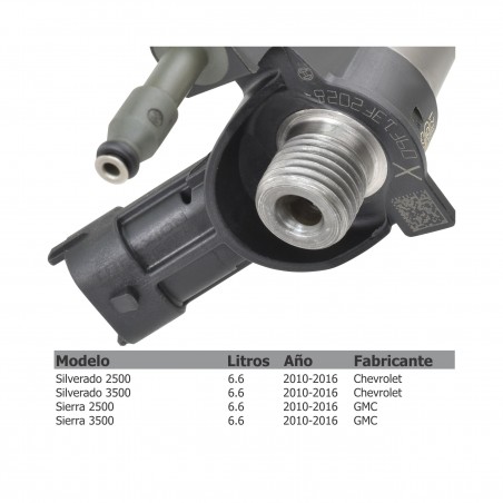 Inyector Diesel para 2500 y 3500, Silverado Chevrolet y Sierra GMC, 2010-2016, 0445117010, 0986435410, 12620534, 19256590