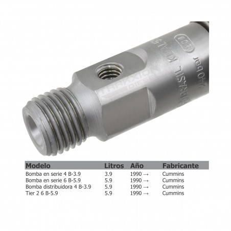 Inyector Diesel Bosch para 3.9 y 5.9, 4B y 6B Cummins, Case y New Holland, 0432131743, 3802748, 3930131, J930131, KDAL59P6
