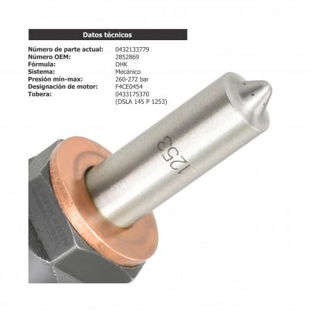 Inyector Diesel Bosch para Retroexcavadora B95, LB75, LB90, LB95, Tractor TS 115A, New Holland, 0432133779, 2852869, 504045835