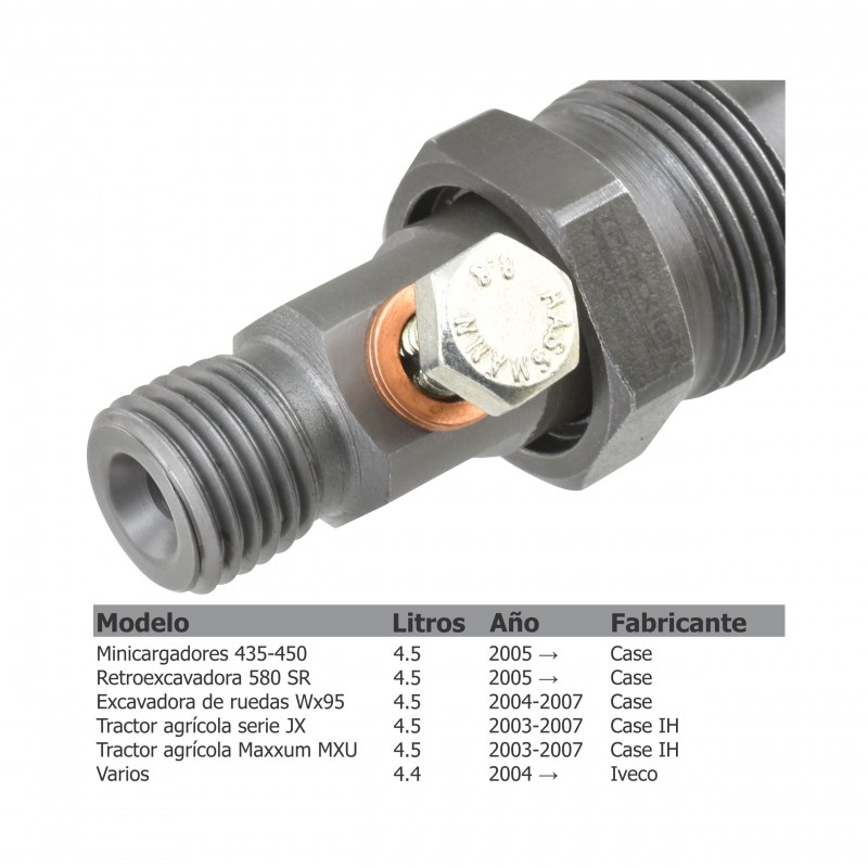 Inyector Diesel Bosch para Cargador 435 440 450, Retroexcavadora 580 SR, Excavadora WX 95, Case, 0432133780, 2852056, 500390441